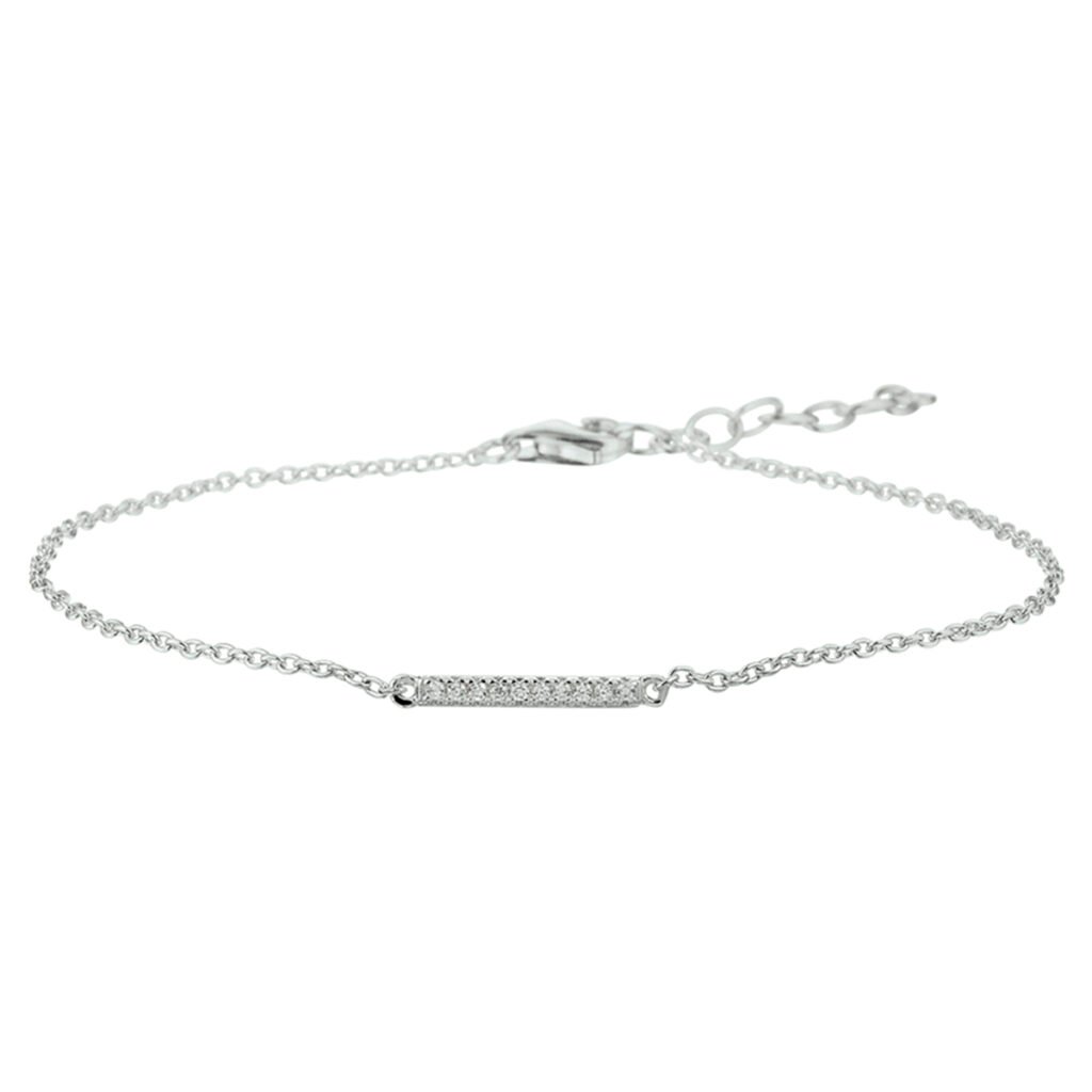 armband balkje zirkonia 16,5 + 2,5 cm