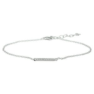 armband balkje zirkonia 16,5 + 2,5 cm