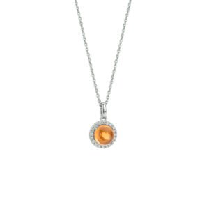 collier citrien en zirkonia 41 + 4 cm