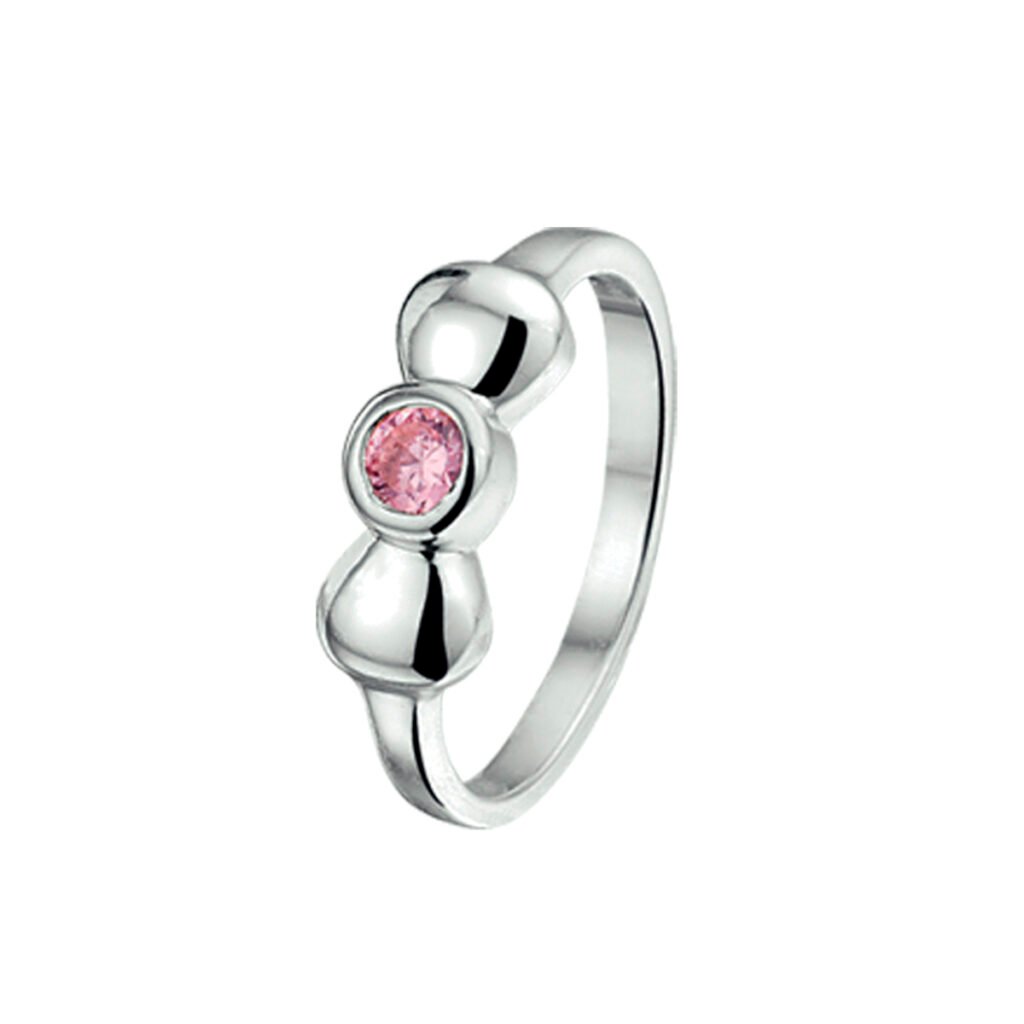 ring strik en roze zirkonia