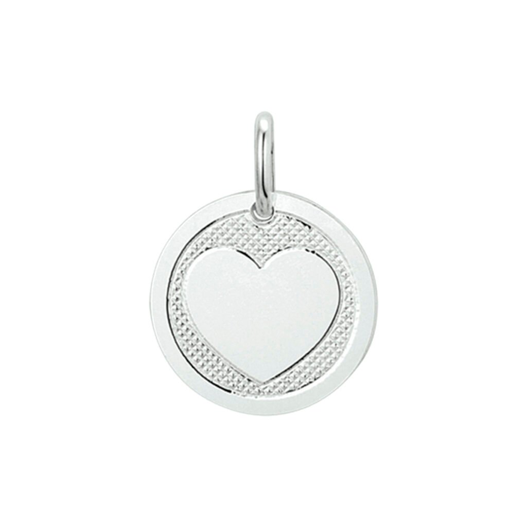 hanger rond met hart poli/mat