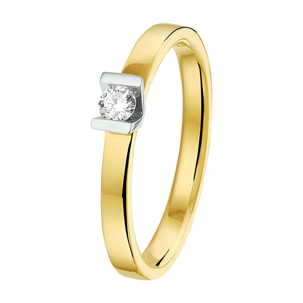 ring diamant 0.10ct h si