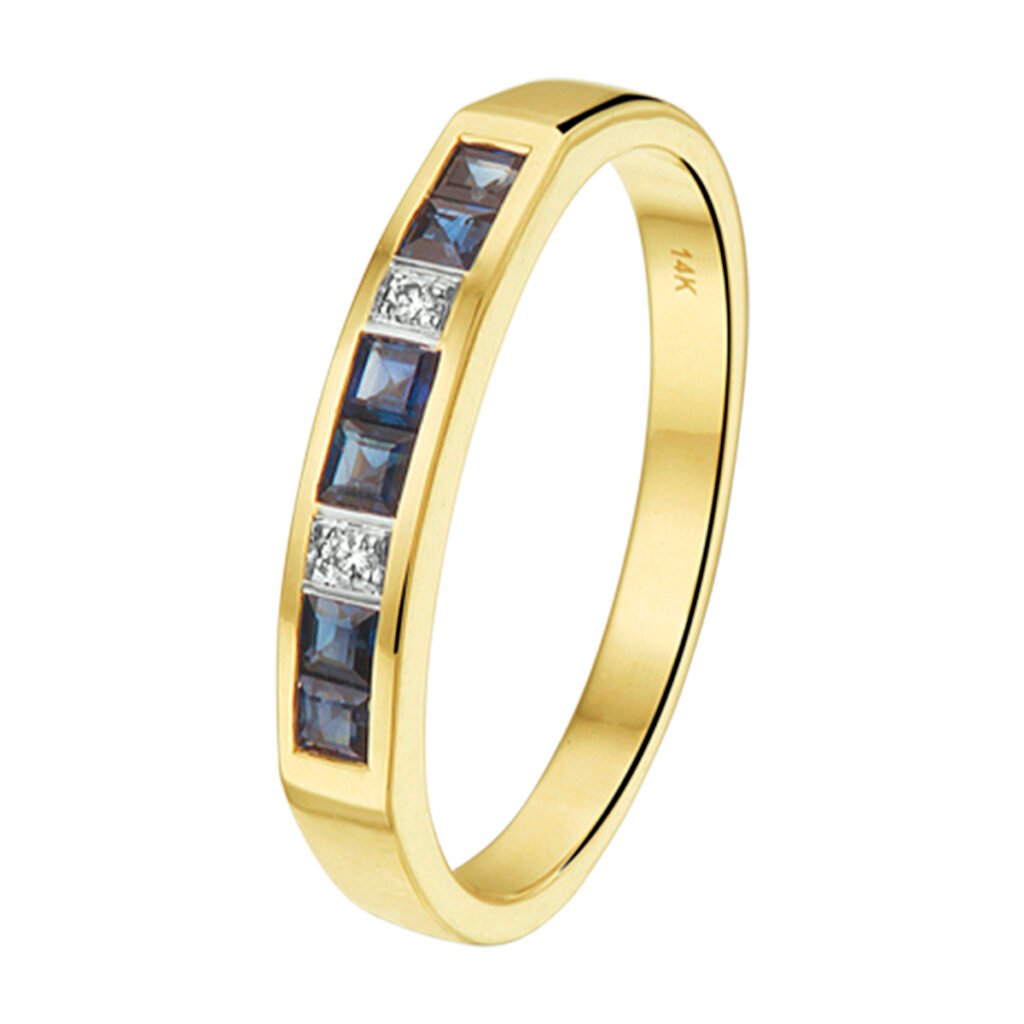 ring saffier en diamant 0.02ct h si
