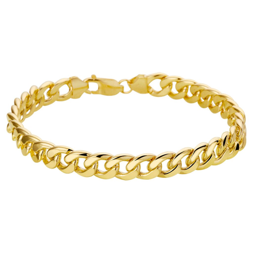 armband gourmette 4-zijdes geslepen 8 mm