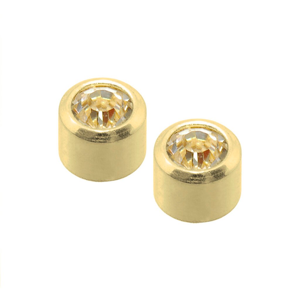 caflon schietknopjes gold plated wit kristal