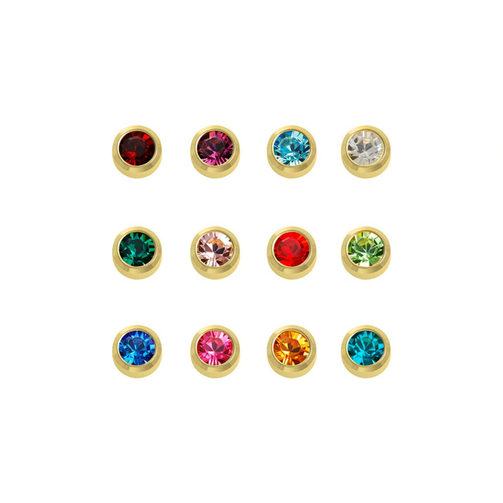 caflon schietknopjes gold plated assortiment kristal