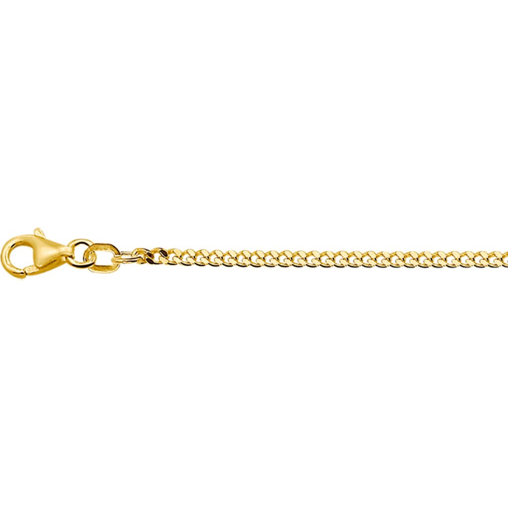 9k collier gourmette 4-zijdes geslepen 2,1 mm