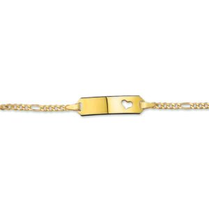 graveerarmband hart figaro plaat 5 mm 11 -13 cm