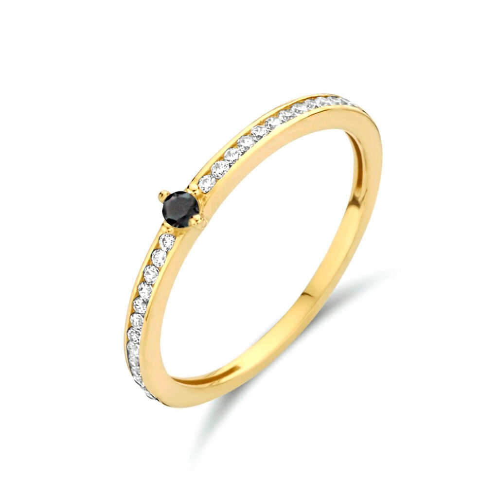 ring zwart en wit zirkonia
