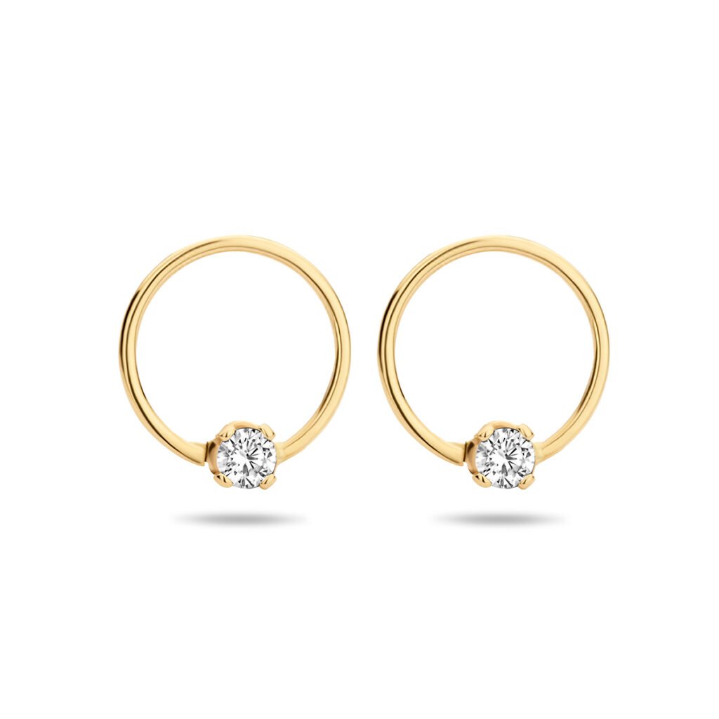 oorknoppen rondje zirkonia