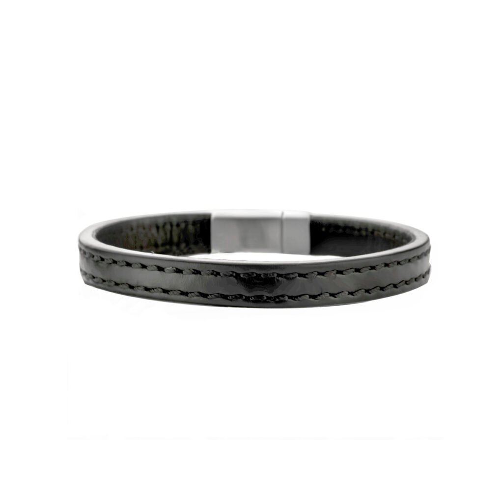 armband leer zwart 9,0 mm