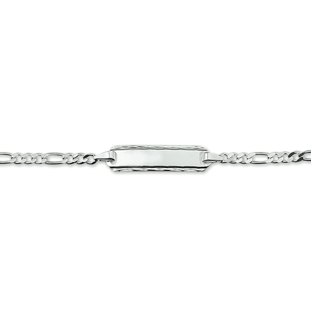graveerarmband figaro plaat 5,0 mm