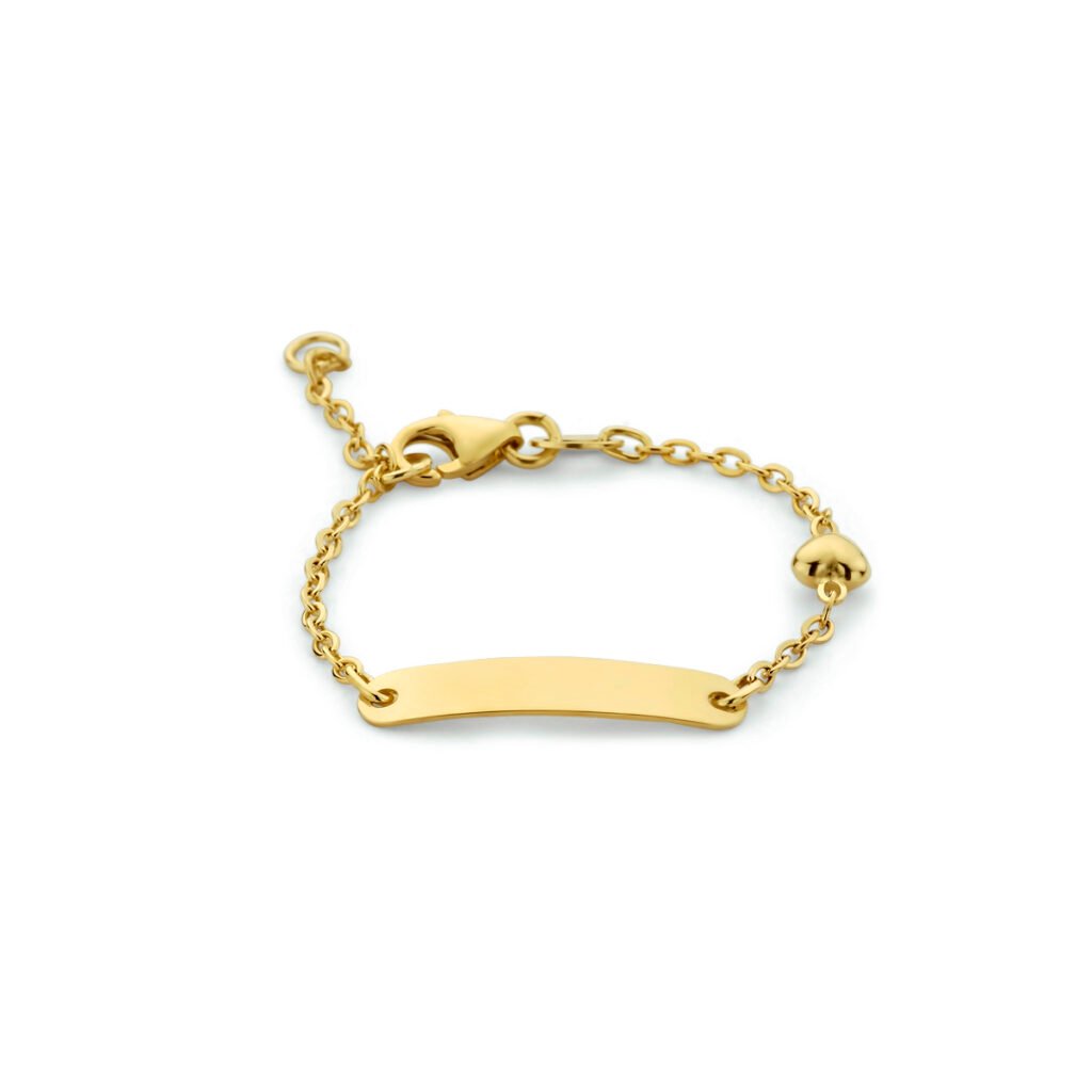 9k graveerarmband hartje plaat 4,0 mm