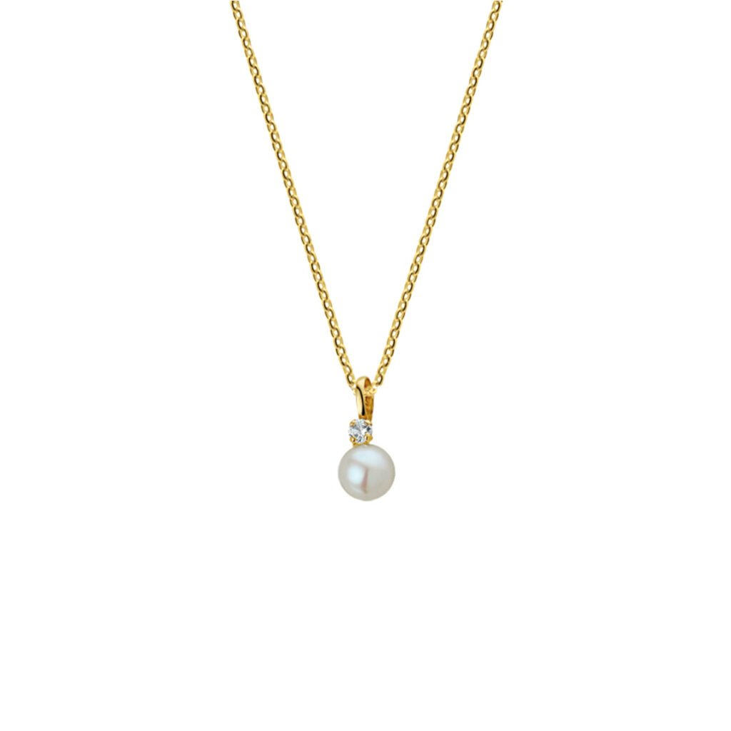 collier parel en zirkonia 41 + 4 cm