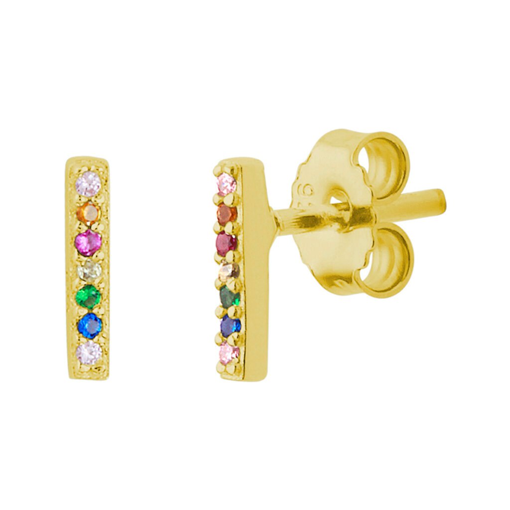 oorknoppen balkje regenboog zirkonia