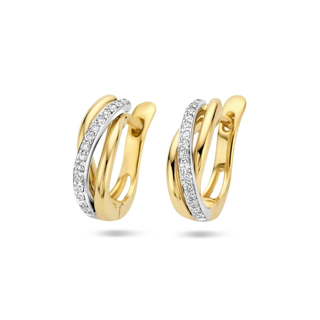 klapoorringen diamant 0.16ct (2x0.08ct) h si