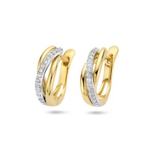 klapoorringen diamant 0.16ct (2x0.08ct) h si