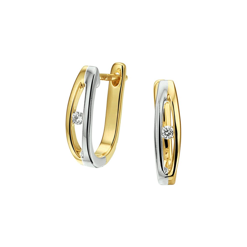 klapoorringen diamant 0.045ct (2x0.022ct) h si