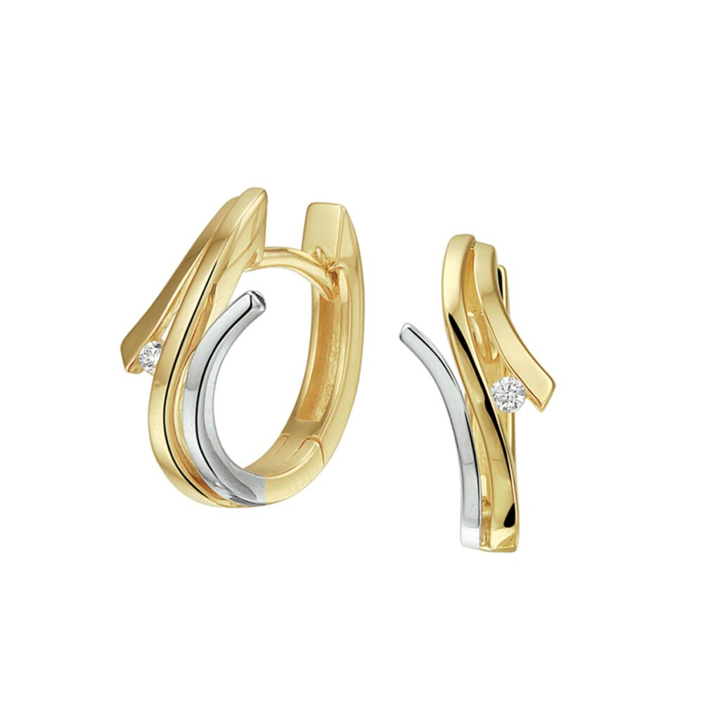 klapoorringen diamant 0.03ct (2x0.015ct) h si