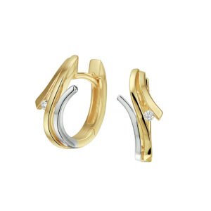 klapoorringen diamant 0.03ct (2x0.015ct) h si