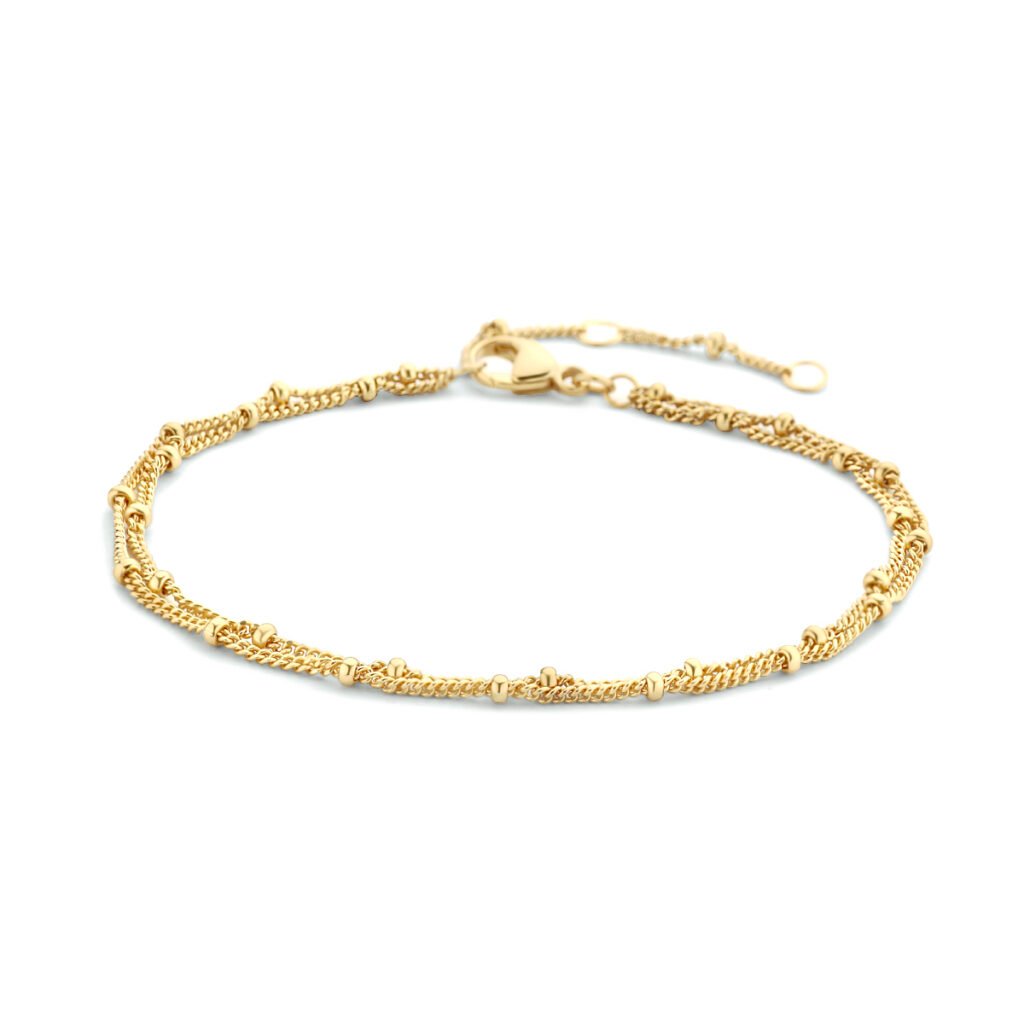 armband bolletjes dubbel 2,0 mm 16 - 17,5 - 19 cm 1 micron