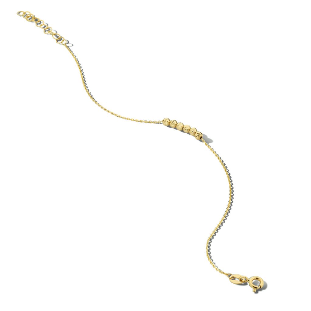 armband bolletjes gediamanteerd 16 + 3 cm