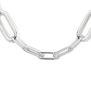 collier paperclip ronde buis 11mm 45 cm met groot springslot