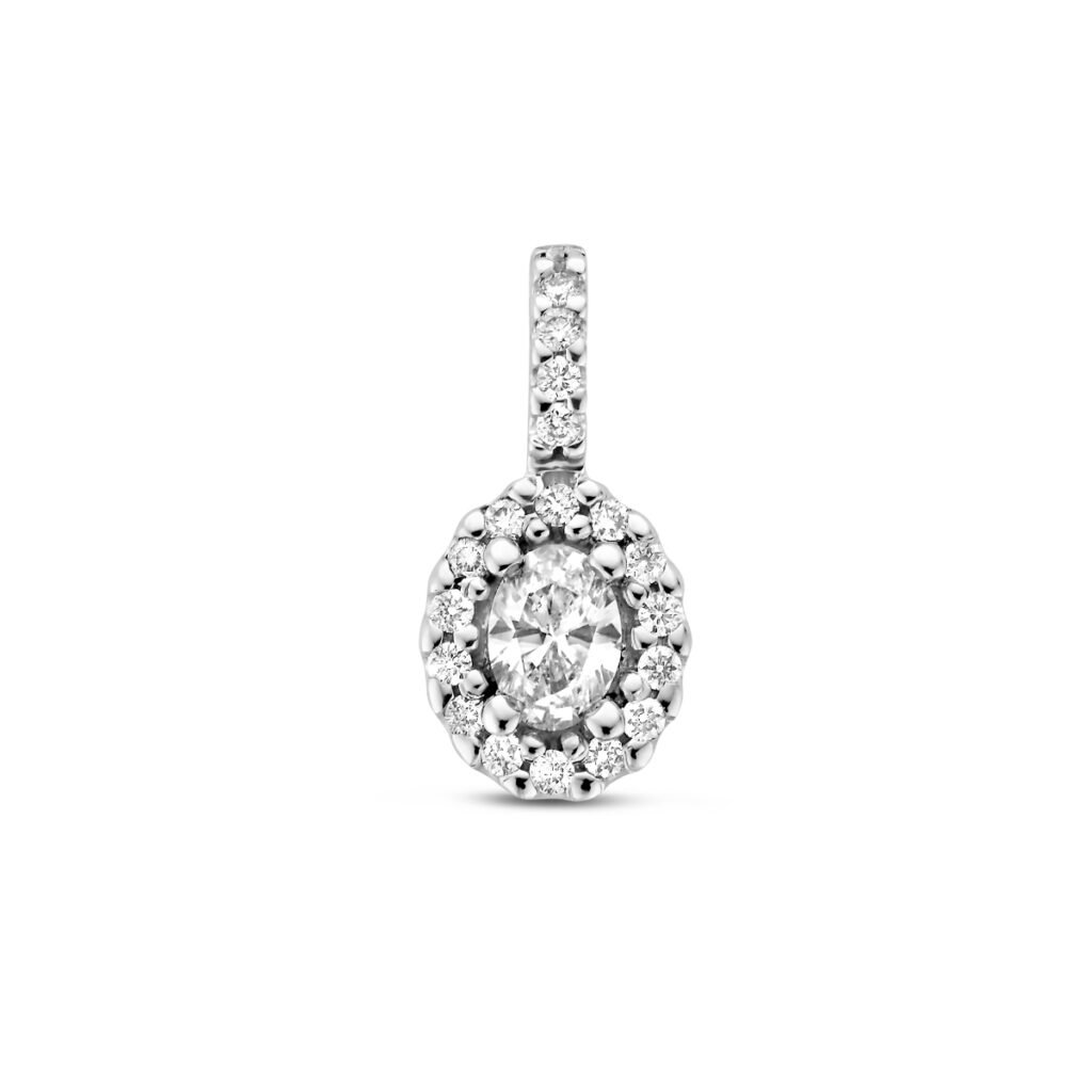 hanger diamant 0.22ct h si halo