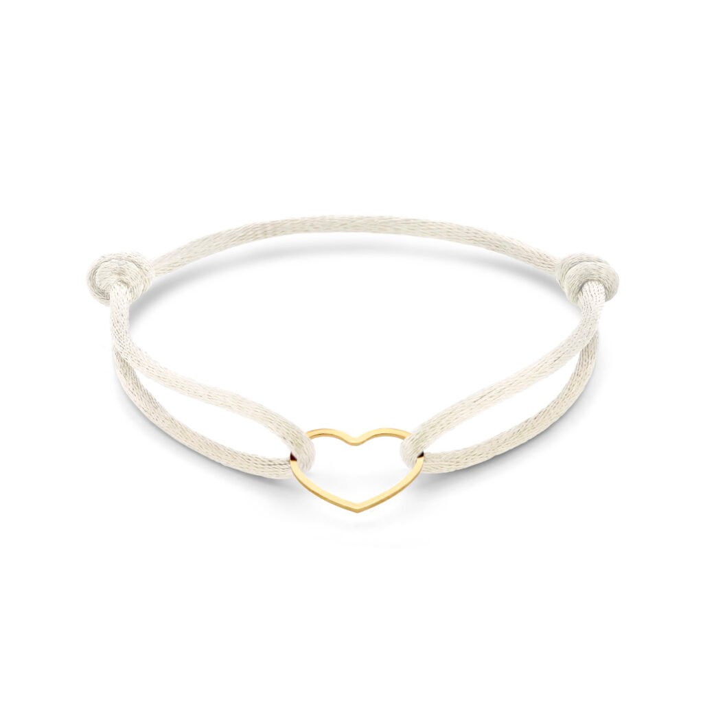 armband satijn hart 13 - 26 cm