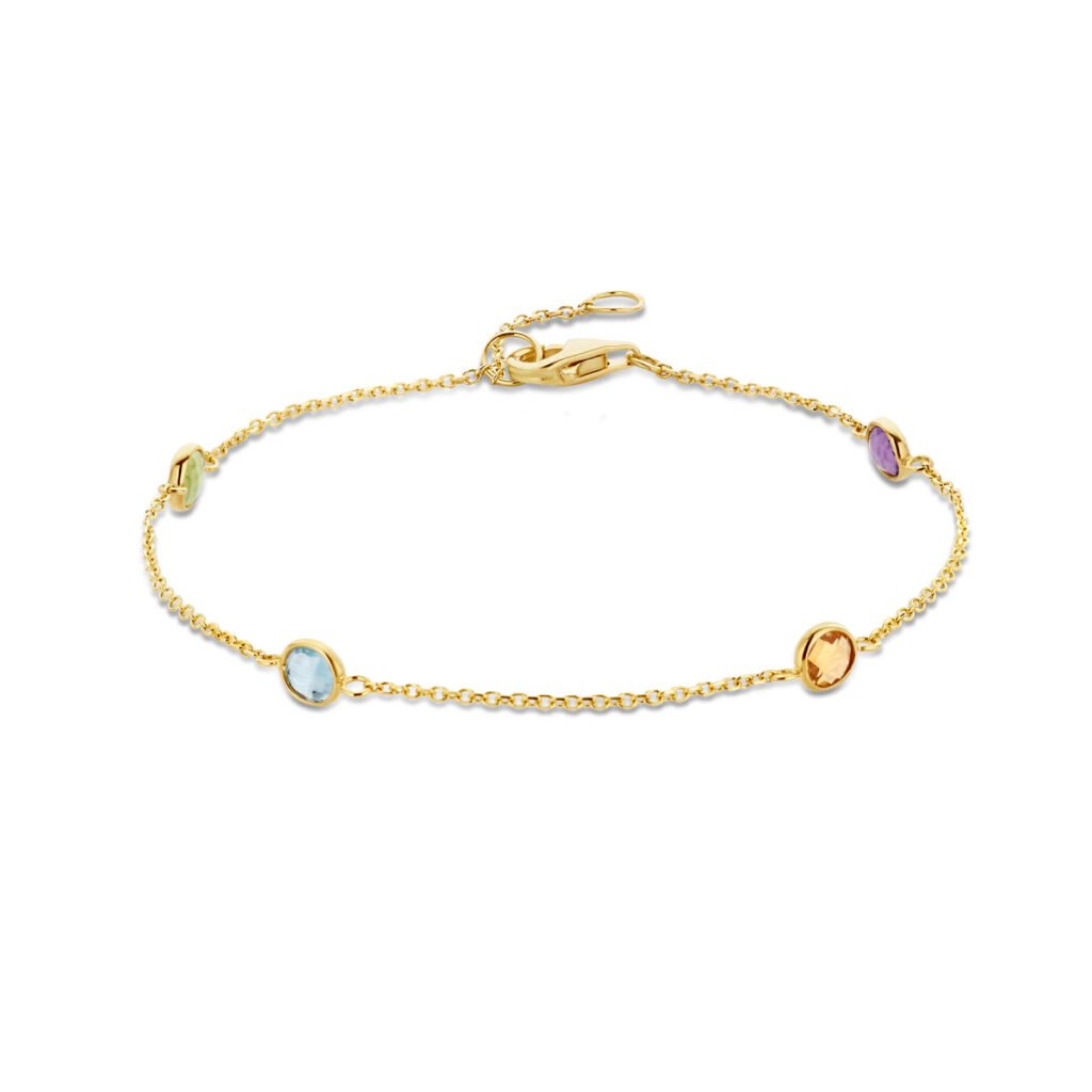 armband natuurlijke kleurstenen 17 - 19 cm