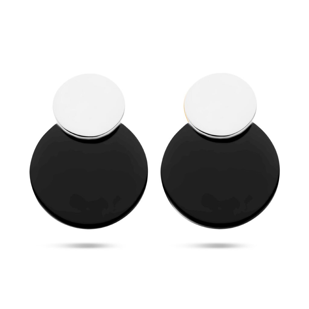 oorhangers rondjes onyx
