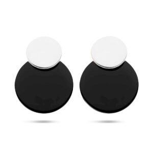 oorhangers rondjes onyx