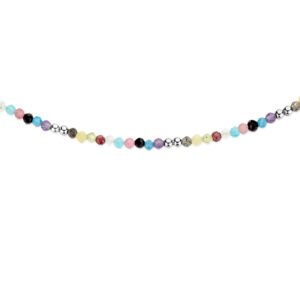 collier natuurlijke kleurstenen 40 + 4 cm