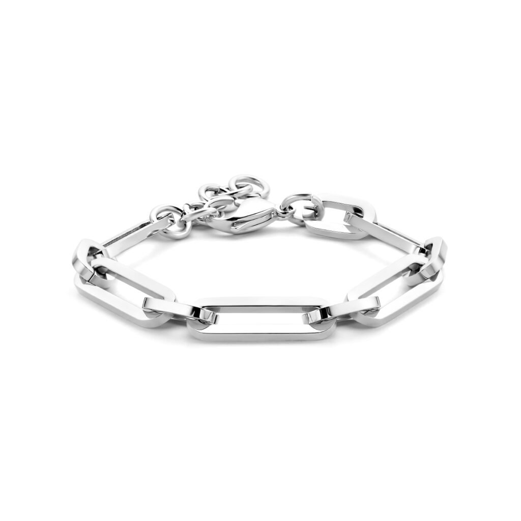 armband paperclip vierkante buis 8 mm 17 + 3 cm