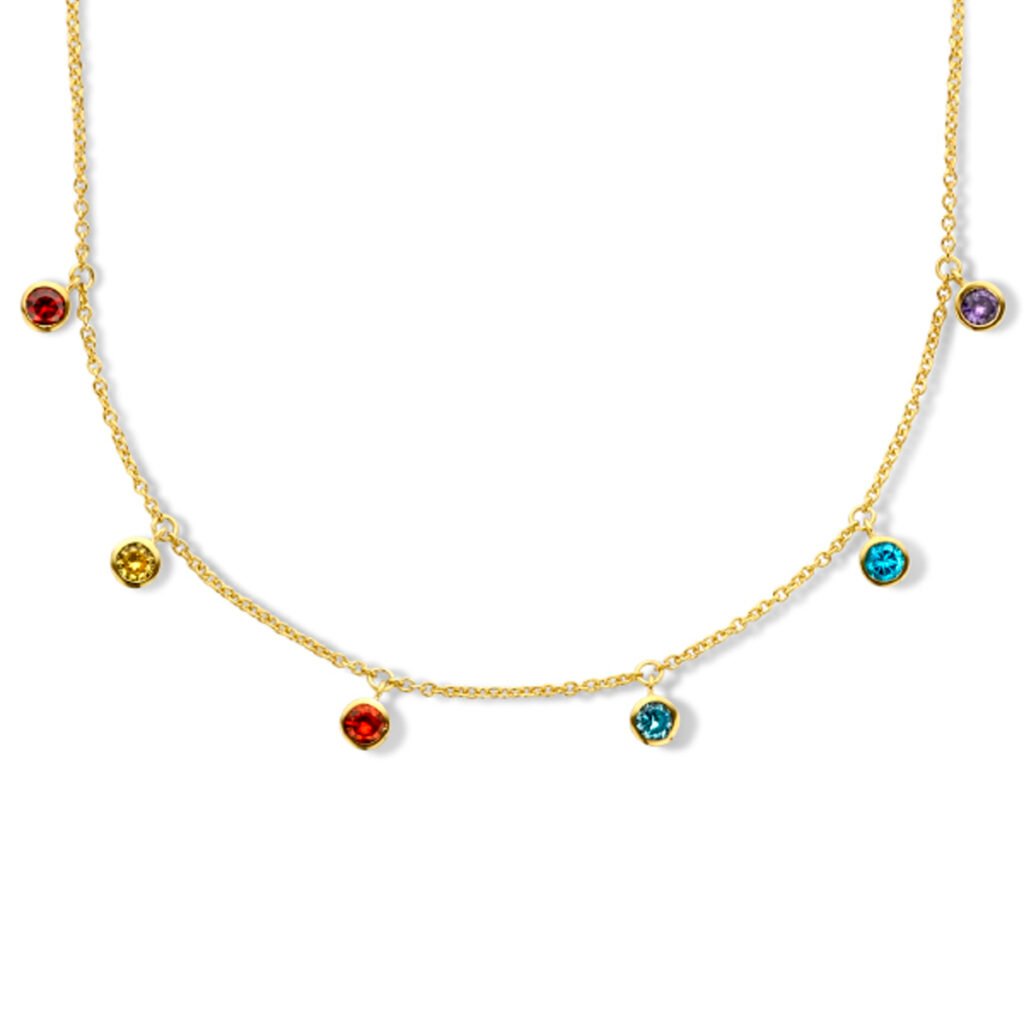collier meerdere kleuren zirkonia 42 + 3 cm