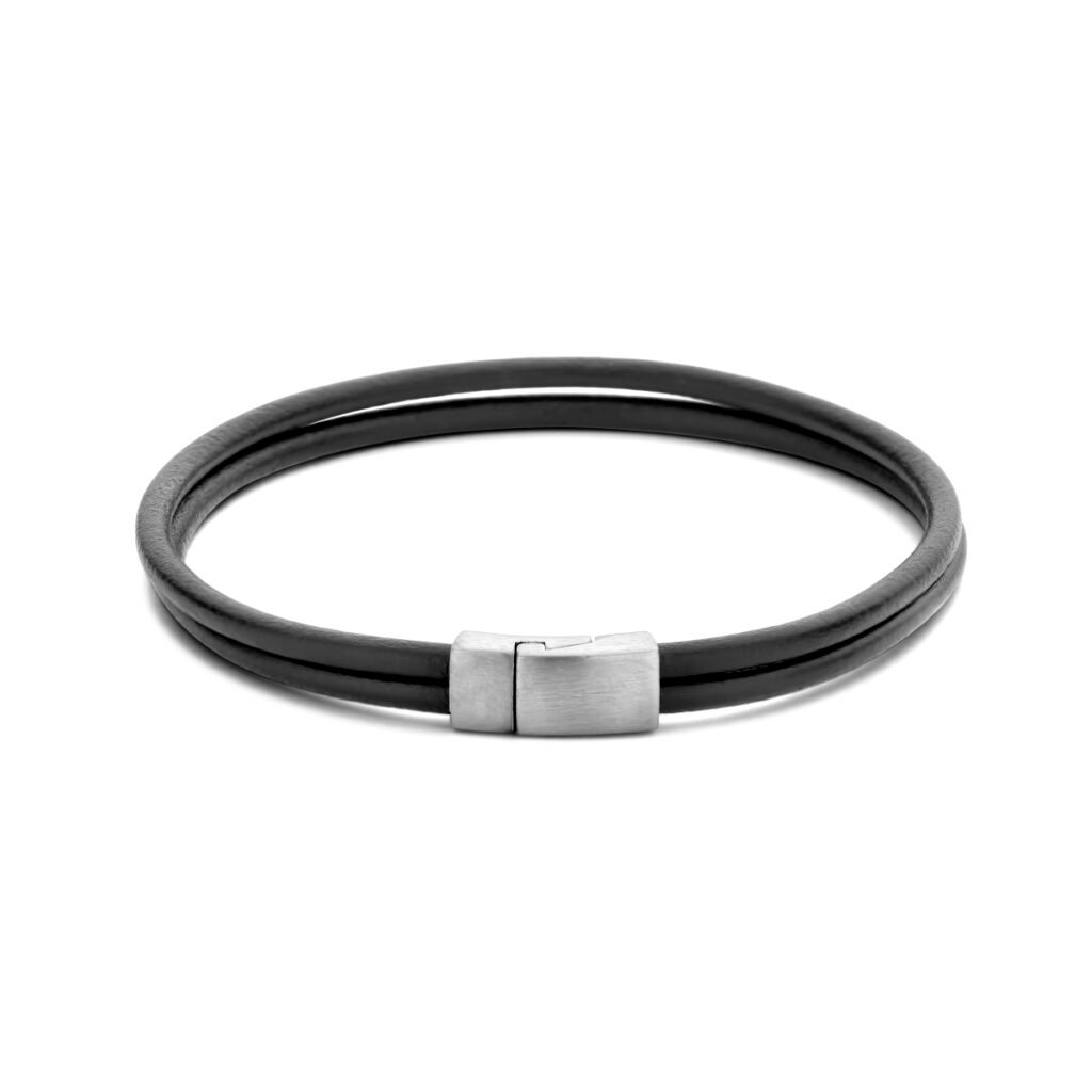 armband leer zwart 6,0 mm