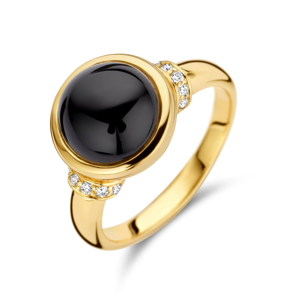 ring onyx en diamant 0.08ct h si