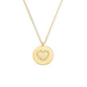 collier graveerplaatje hart diamant 0.14ct h si 41 - 43 - 45 cm