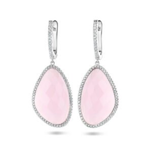 klapoorringen roze en zirkonia
