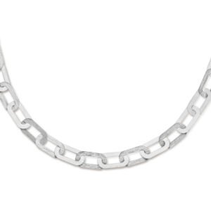 collier paperclip platte buis 7,3 mm 42 + 4 cm poli/mat