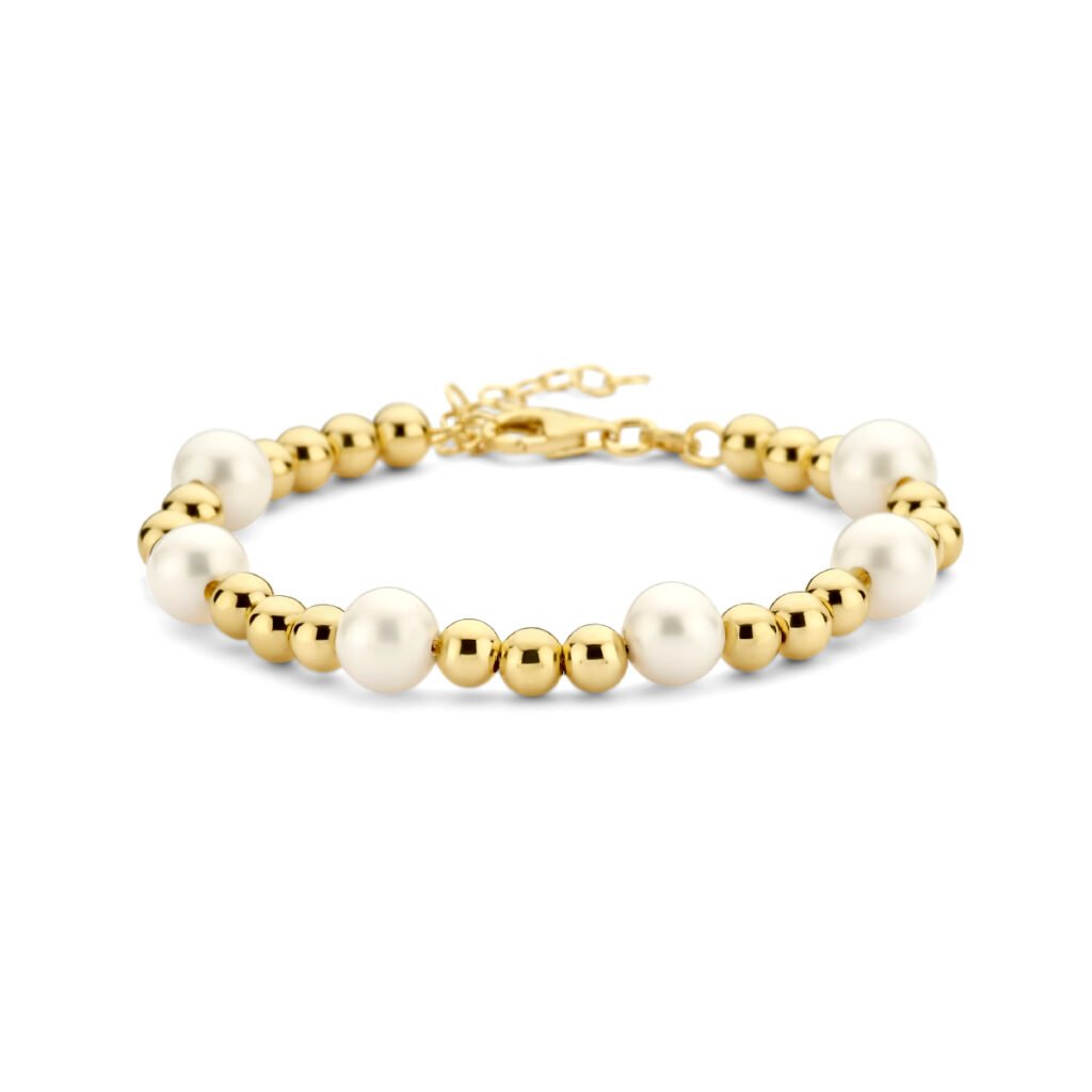 armband parel en bolletjes 17 + 3 cm