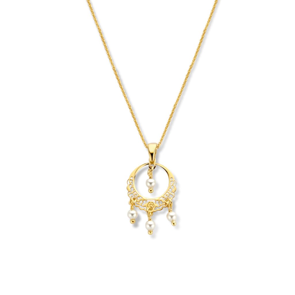 collier filigrain en swarovski parels 45 + 5 cm 1 micron