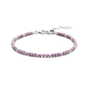 armband bolletjes gediamanteerd en violet glas 3,0 mm 16 + 3 cm