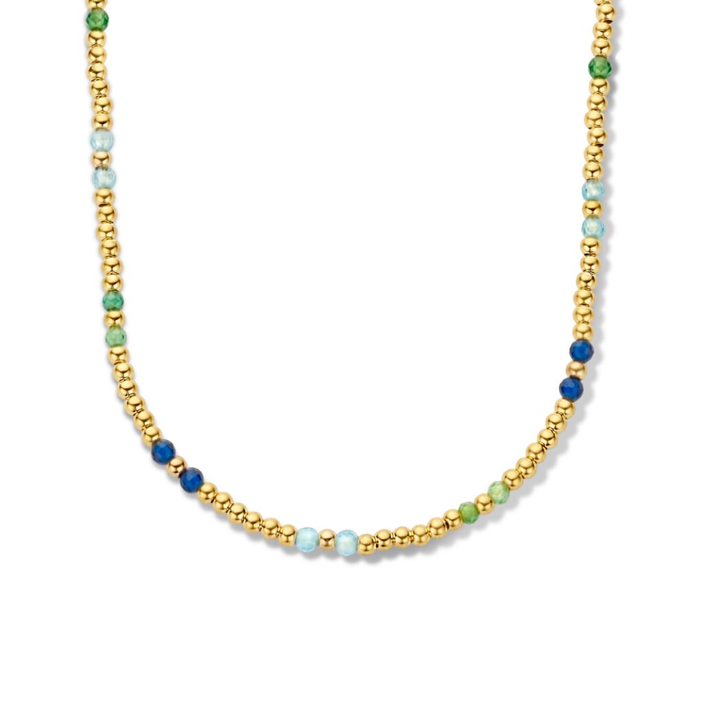 collier gekleurd korund 41 + 4 cm