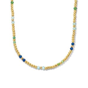 collier gekleurd korund 41 + 4 cm