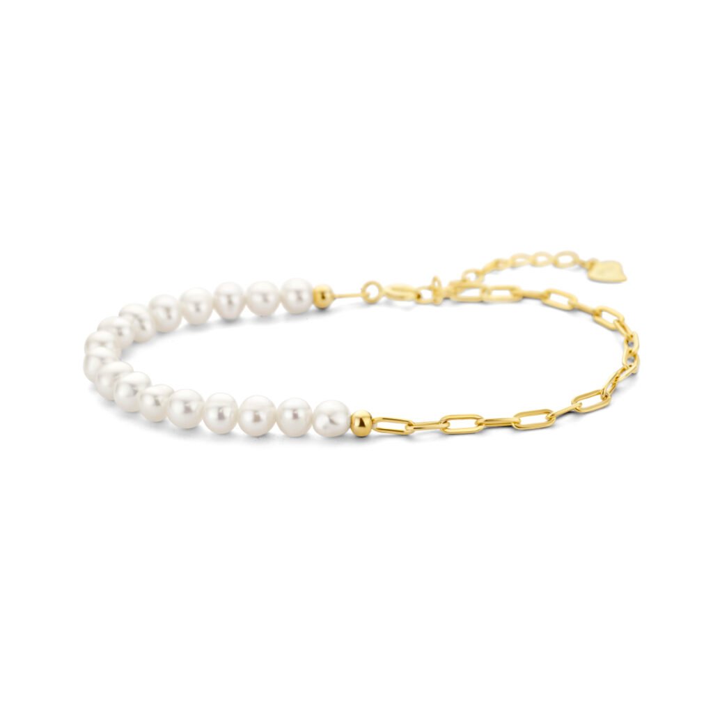 armband parels en paperclip 5,5 mm 17 + 3 cm