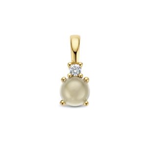 hanger grijs maansteen en diamant 0.02ct h p1