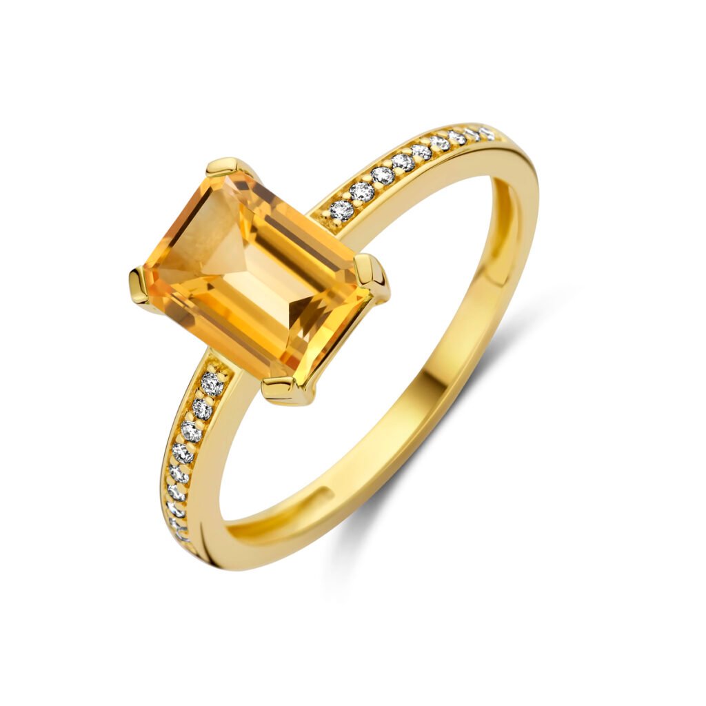 ring citrien en diamant 0.07ct h si