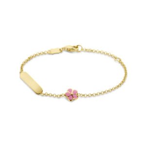 graveerarmband emaille bloem en plaat 1,5 mm 11 - 13 cm