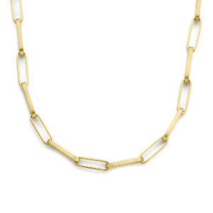 collier paperclip vierkante buis 6,0 mm 45,5 cm poli/mat